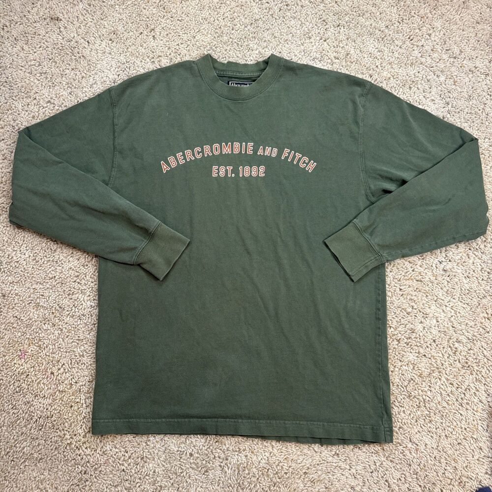 Vintage Abercrombie & Fitch Shirt Mens Small Green Long Sleeve Made In USA